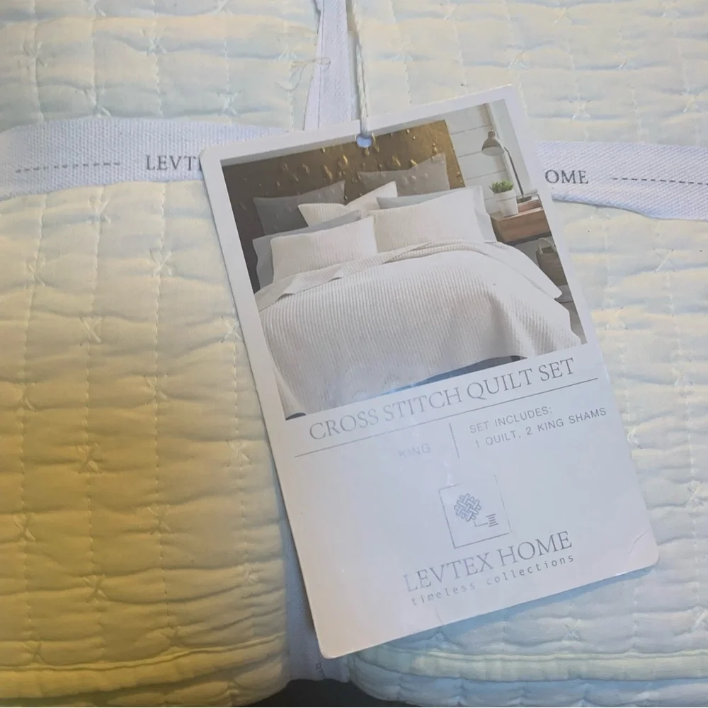 Levtex Home The Industrial Shop Solid Quilt and Sham Bedding Set Cream King